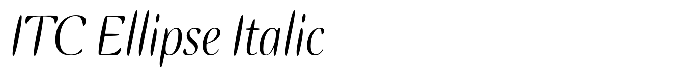 ITC Ellipse Italic